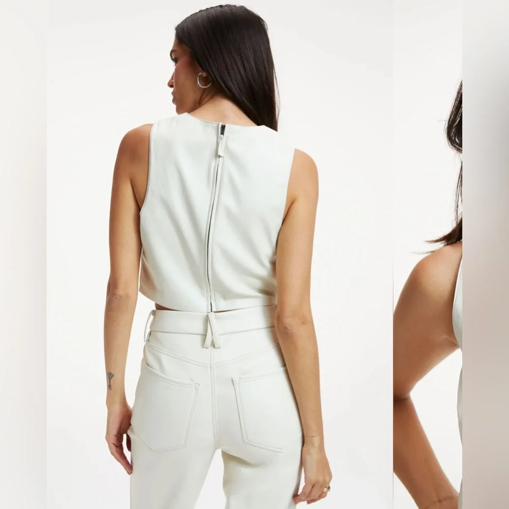 Good American Faux Leather Crop Top - Picture 3 of 3